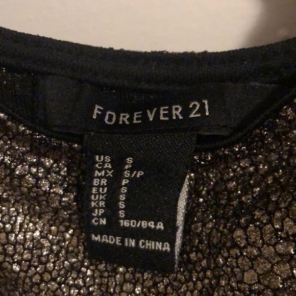 Black and gold sparkly crop top. Forever 21. Small - Picture 2 of 4